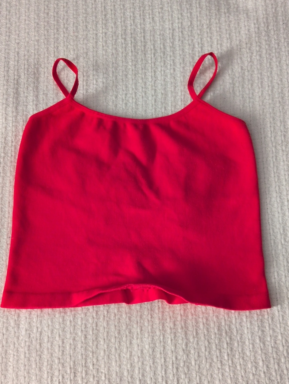 FP Movement by Free People Women Scarlet Ribbed Spaghetti-Strap Cami